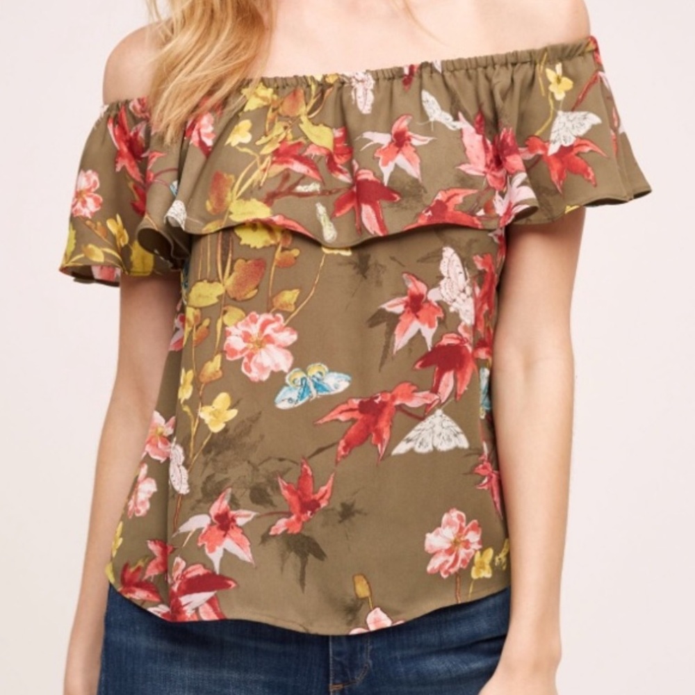 Anthropologie Maeve Vallita Off the Shoulder Top M